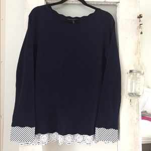 Navy Sweater with Beautiful Details